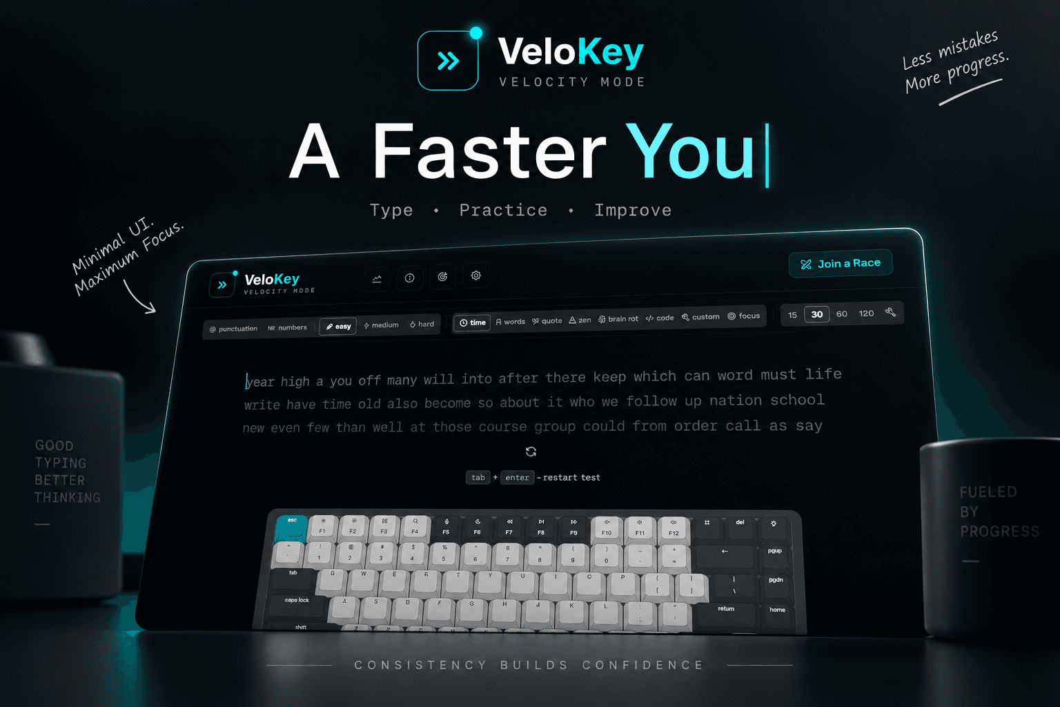 VeloKey — Typing Test Platform preview